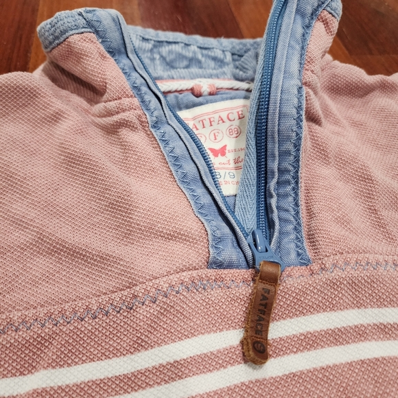 Kids Fatface Textured Quarter Zip Pullover | Size 8/9 - Picture 2 of 5